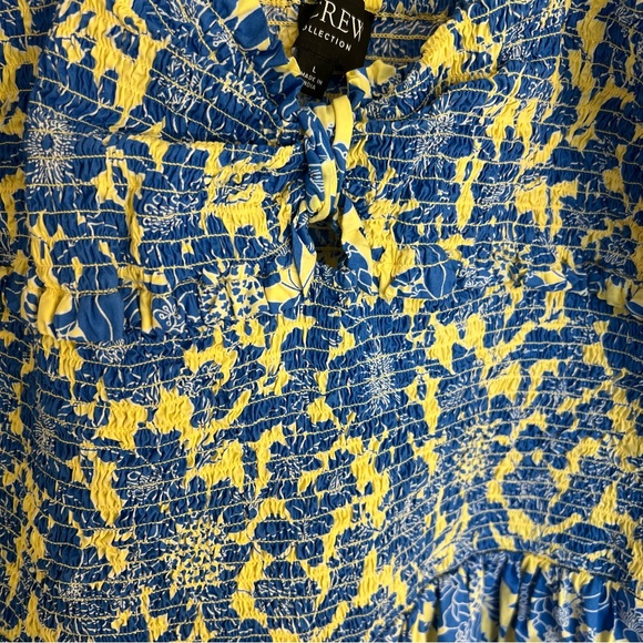 New J. Crew Collection tie shoulder smocked midi maxi dress floral cotton poplin - Picture 9 of 16